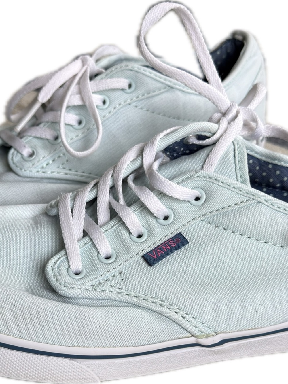 Vans Light Blue Canvas Lace-Up Sneakers